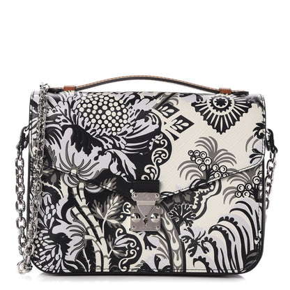 Louis Vuitton Epi Monogram Floral Pochette Metis Black White 1 of 8