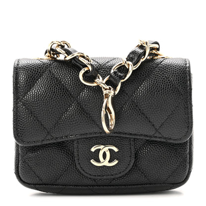 Chanel Caviar Quilted Mini Chain Belt Bag Black 1 of 12