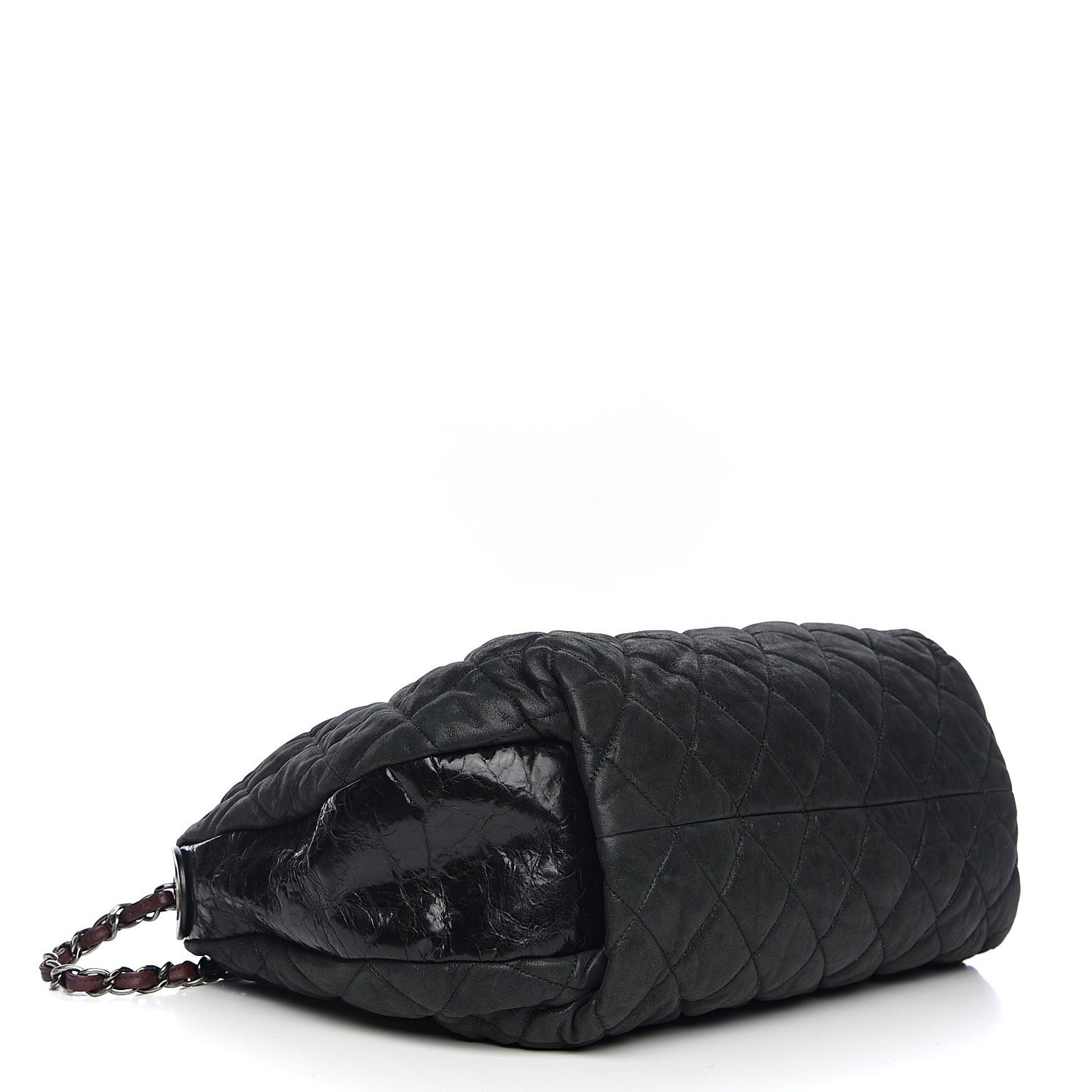 Iridescent Calfskin Quilted Coco Daily Dark Grey
