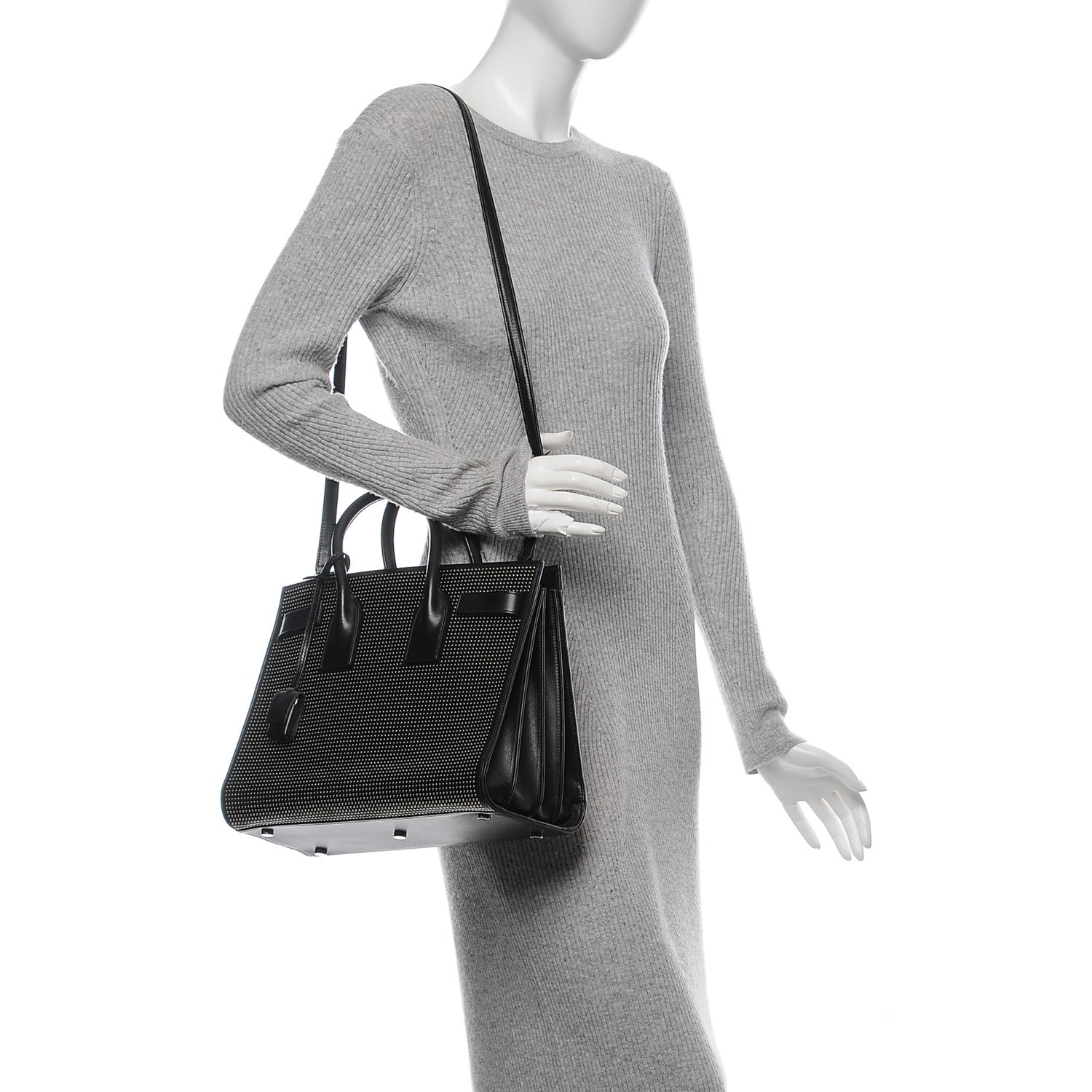 Saint Laurent Calfskin Studded Small Sac De Jour Black 2 of 9