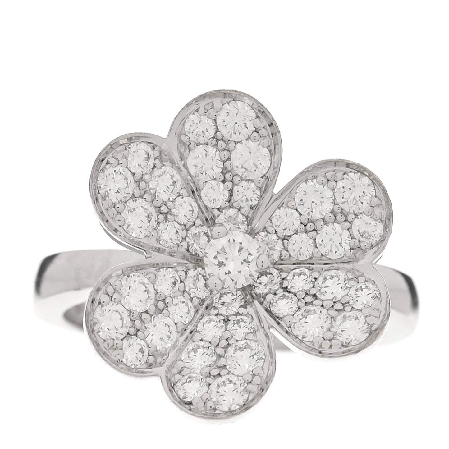 18K White Gold Diamond Small Frivole Ring 49 5