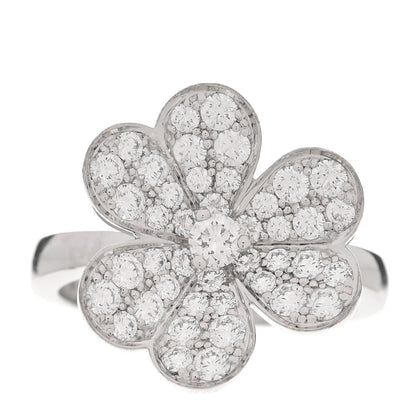 Van Cleef & Arpels 18K White Gold Diamond Small Frivole Ring 49 5 1 of 6