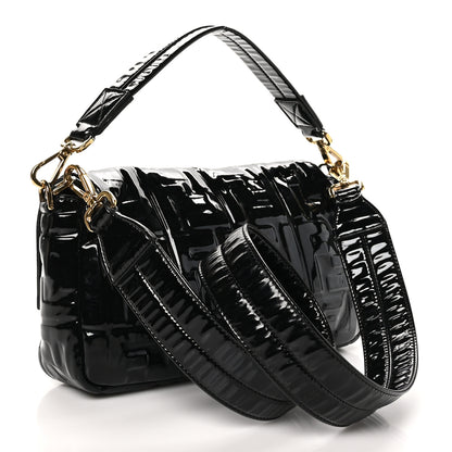Fendi Patent FF 1974 Embossed Baguette Black 3 of 11