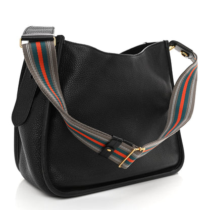 Prada Vitello Daino Hobo Messenger Bag Black 2 of 6