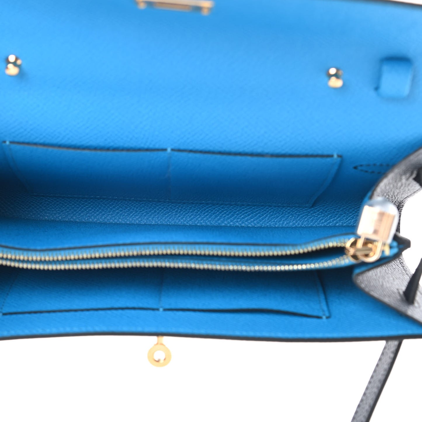 Epsom Casaque Kelly Wallet To Go Black Bleu Indigo Bleu Frida