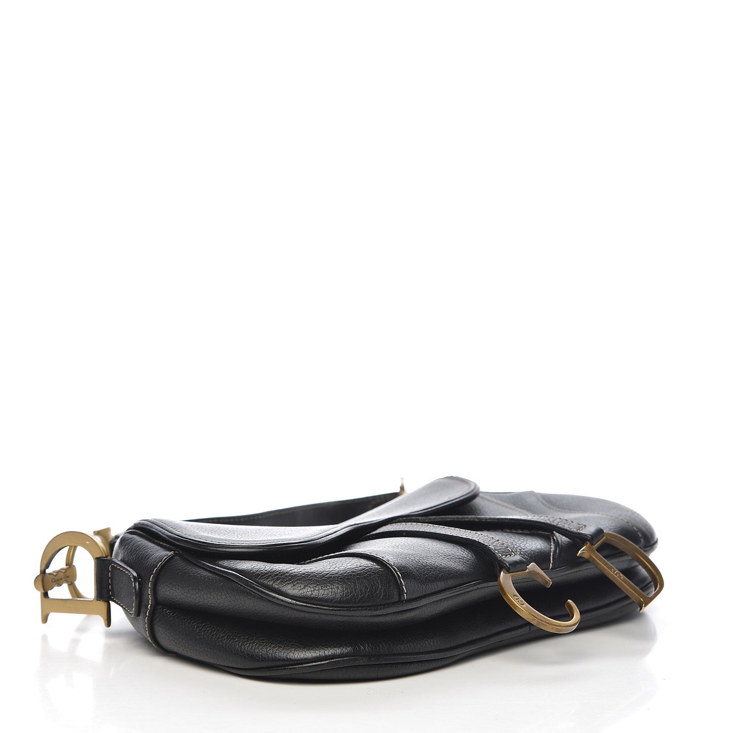 Calfskin Double Saddle Bag Black