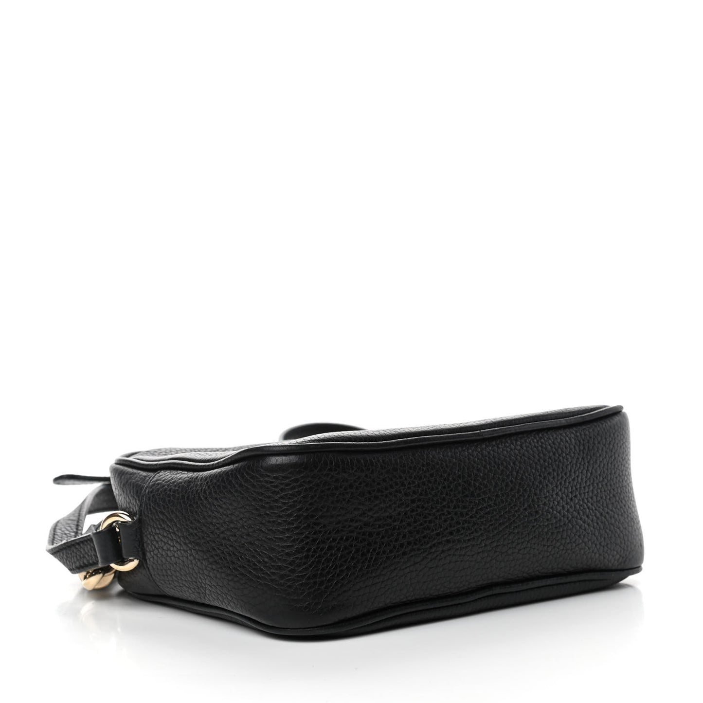 Pebbled Calfskin Small Soho Disco Bag Black