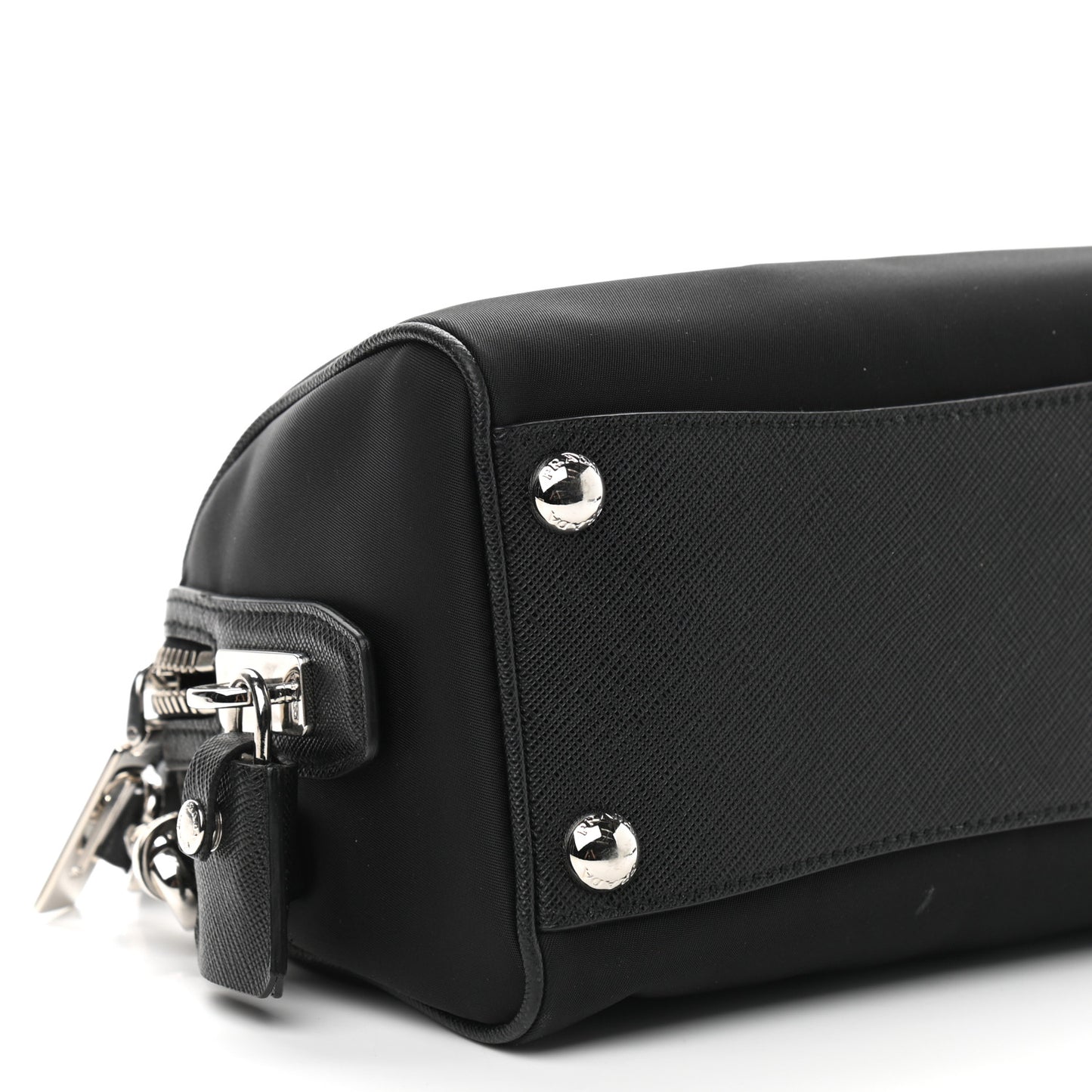 Nylon Saffiano Re-Edition 2005 Top Handle Crossbody Bag Black