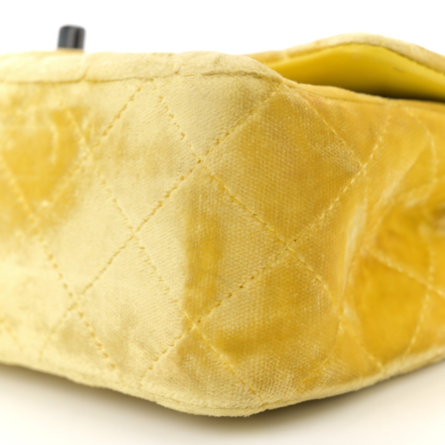 Chanel Velvet Quilted Mini Rectangular Flap Yellow 10 of 14