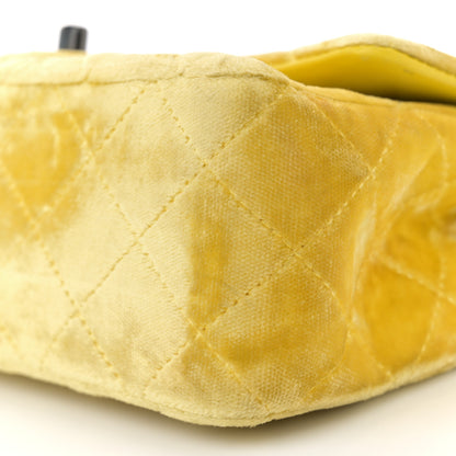 Chanel Velvet Quilted Mini Rectangular Flap Yellow 10 of 14