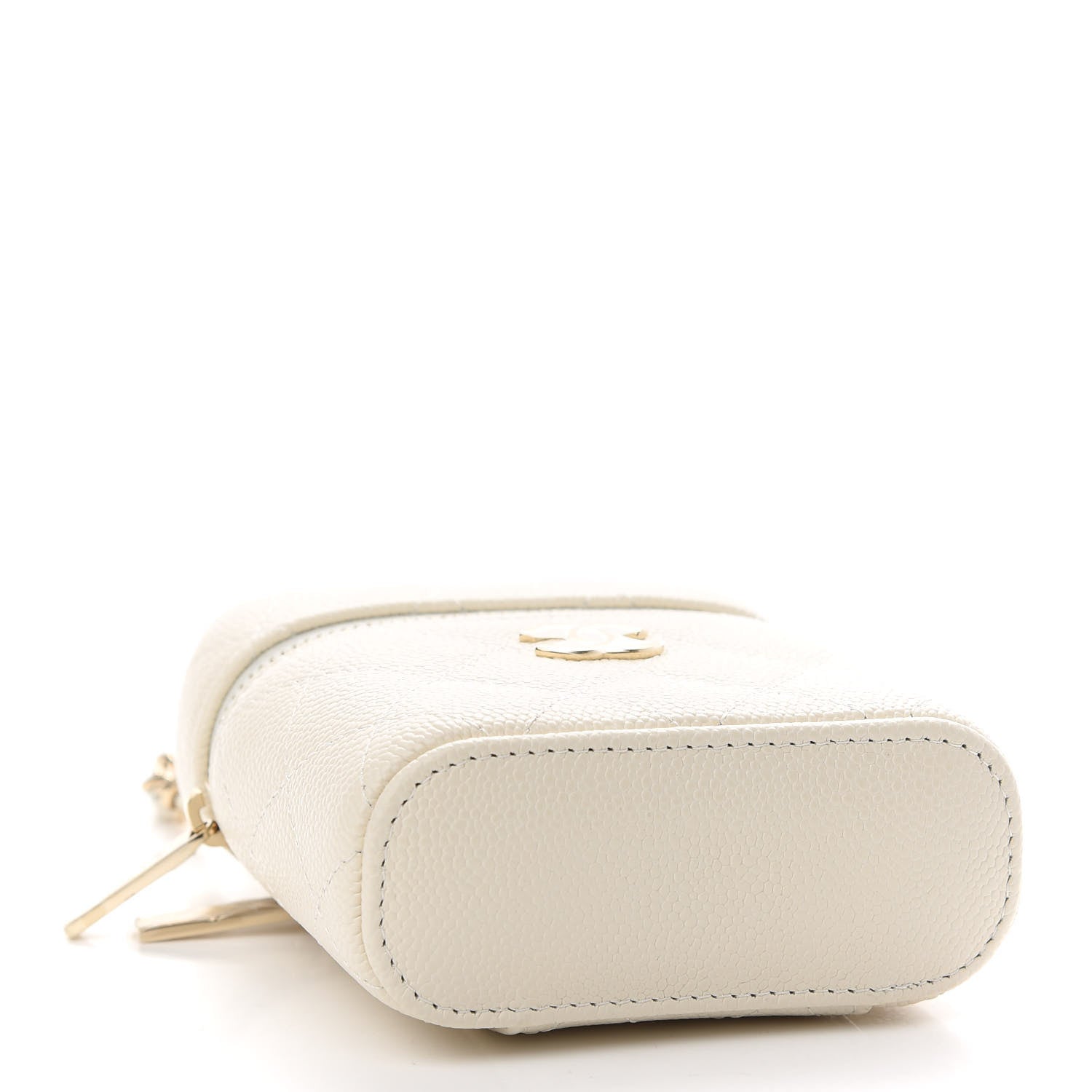 Chanel Caviar Quilted Small Handle With Care Vanity Case With Chain White 4 of 9