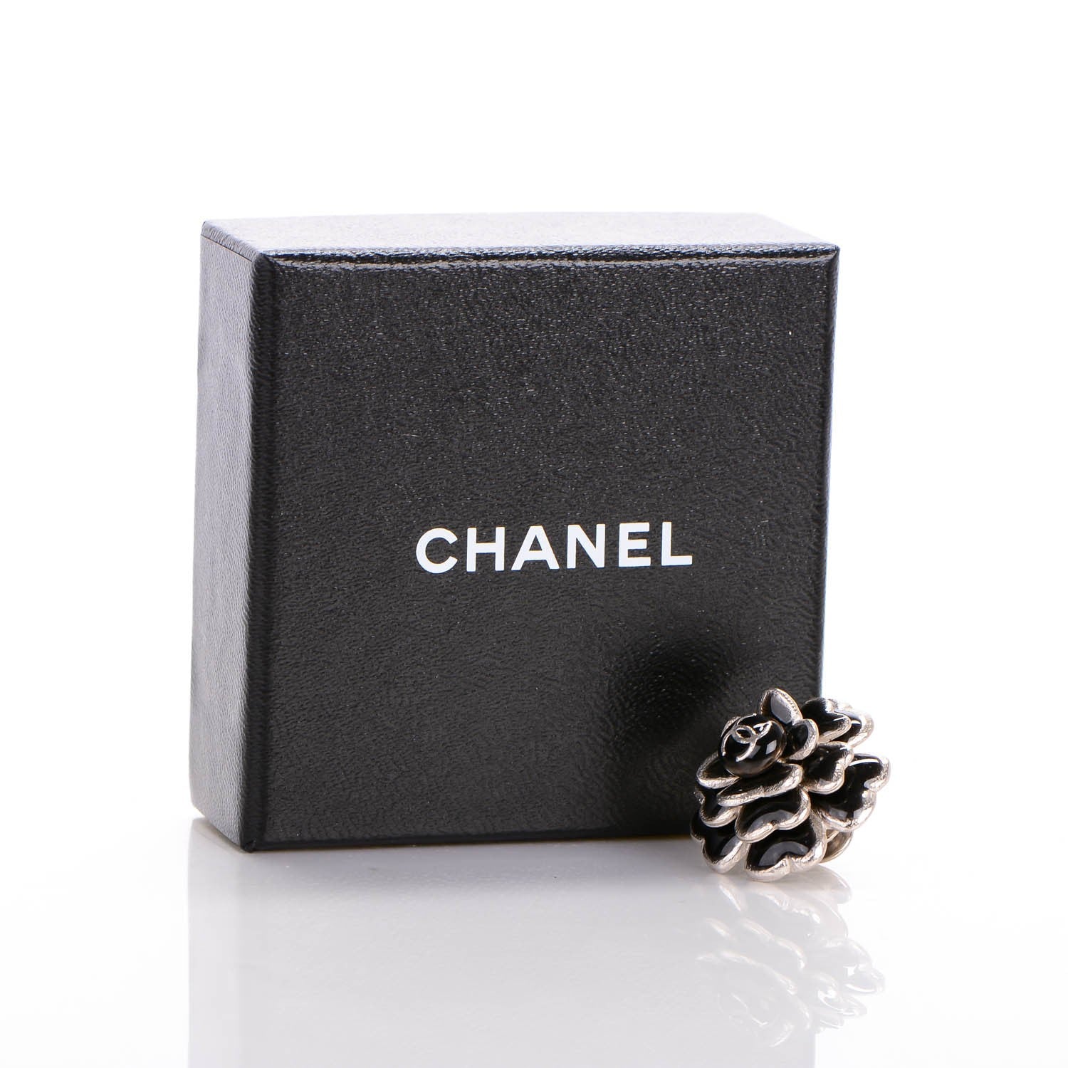 Chanel Enamel CC Camellia Brooch Pin Black 5 of 5