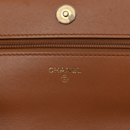 Chanel Lambskin Quilted Chanel 19 Wallet On Chain WOC Brown 6 of 11