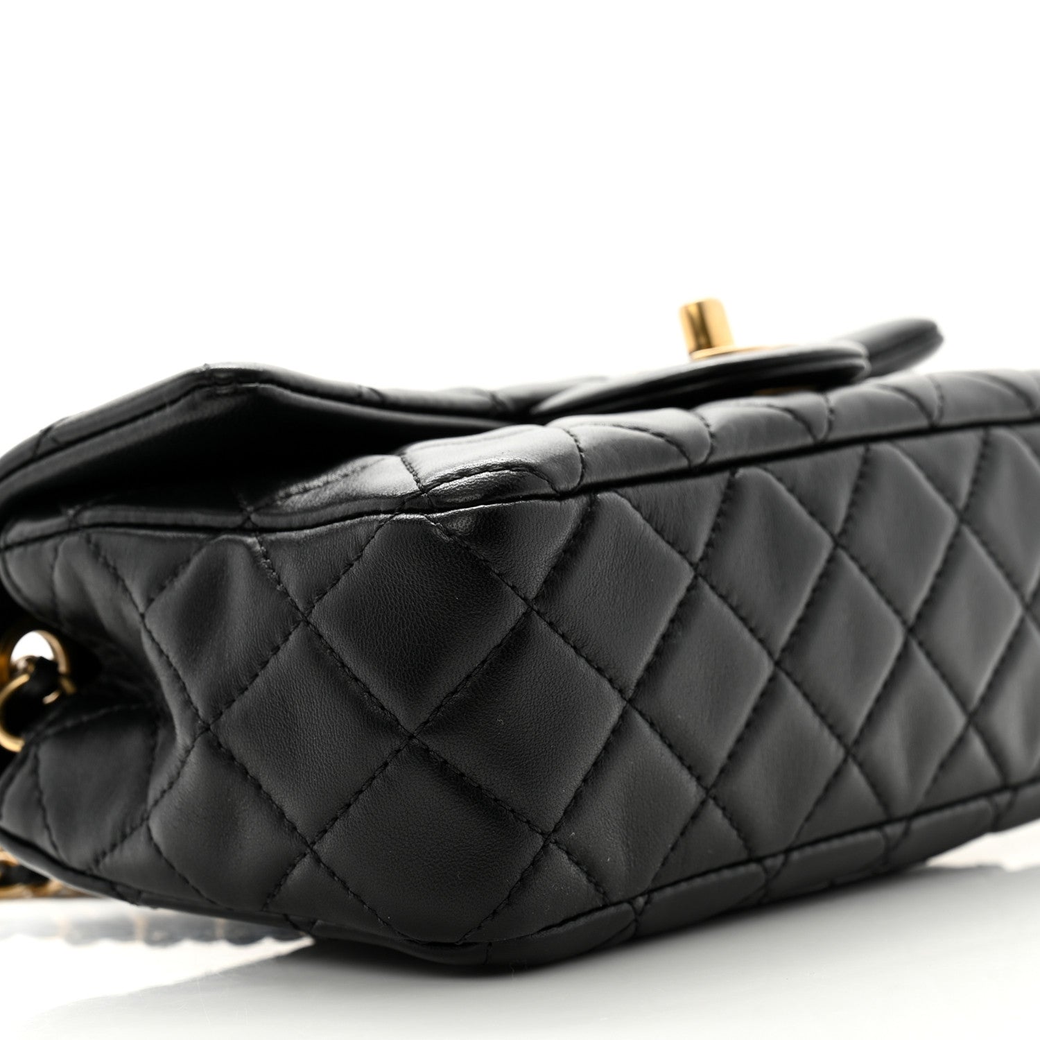 Chanel Lambskin Quilted Mini Rectangular Pearl Crush Flap Black 9 of 14