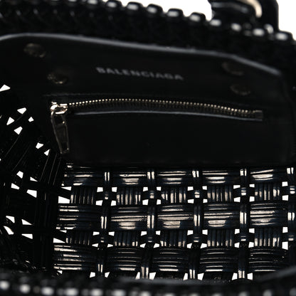 Balenciaga Faux Calfskin Braided Varnished XXS Bistro Basket Black 5 of 10