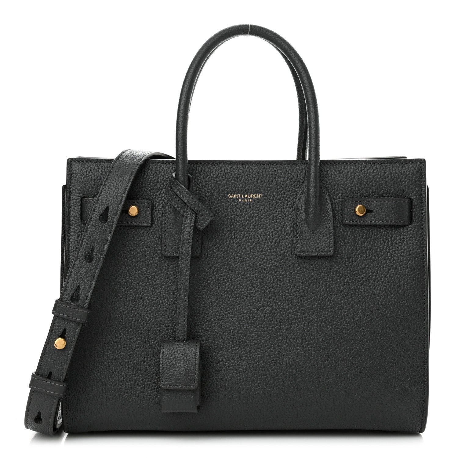 Saint Laurent Grained Calfskin Baby Sac De Jour Souple Storm 1 of 10