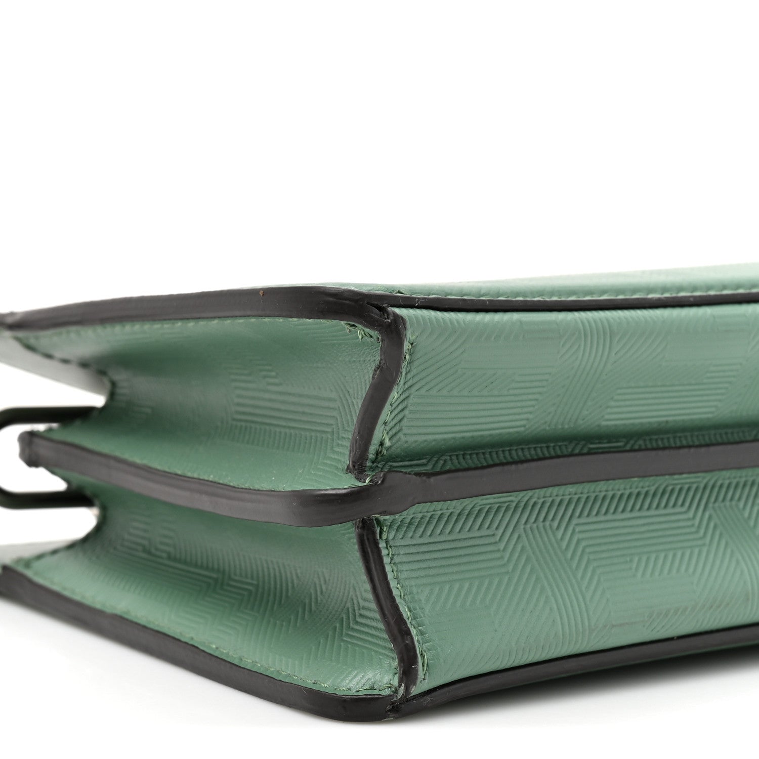 Fendi Calfskin Striped Texture FF Peekaboo I See U X Cross Satchel Green Island 11 of 12