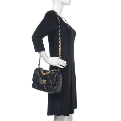 Chanel Lambskin Quilted Medium 19 Flap Black 2 of 11