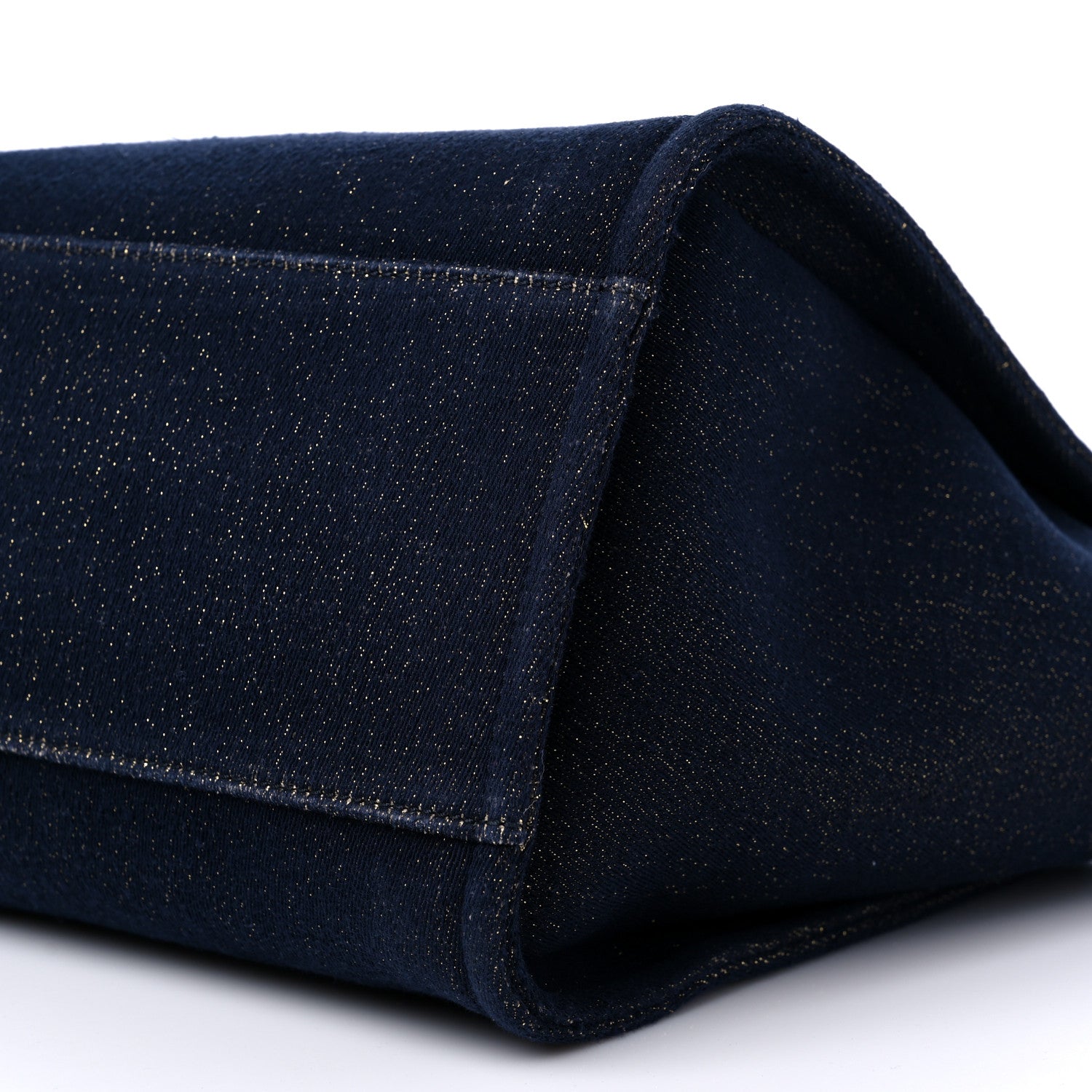 Chanel Lurex Canvas Medium Deauville Tote Navy Blue Gold 9 of 13