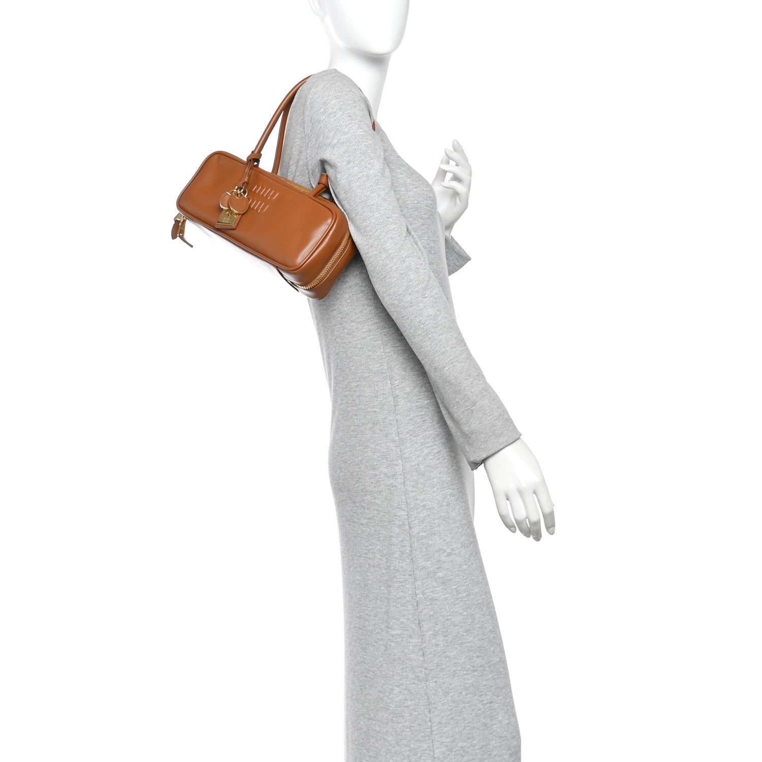 Miu Miu Nappa Small Beau Top Handle Bag Cognac 2 of 10