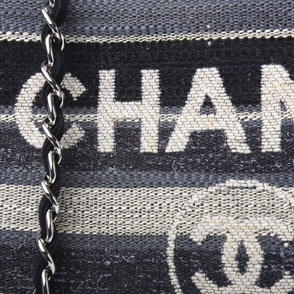 Chanel Striped Canvas Medium Deauville Tote Black 11 of 11