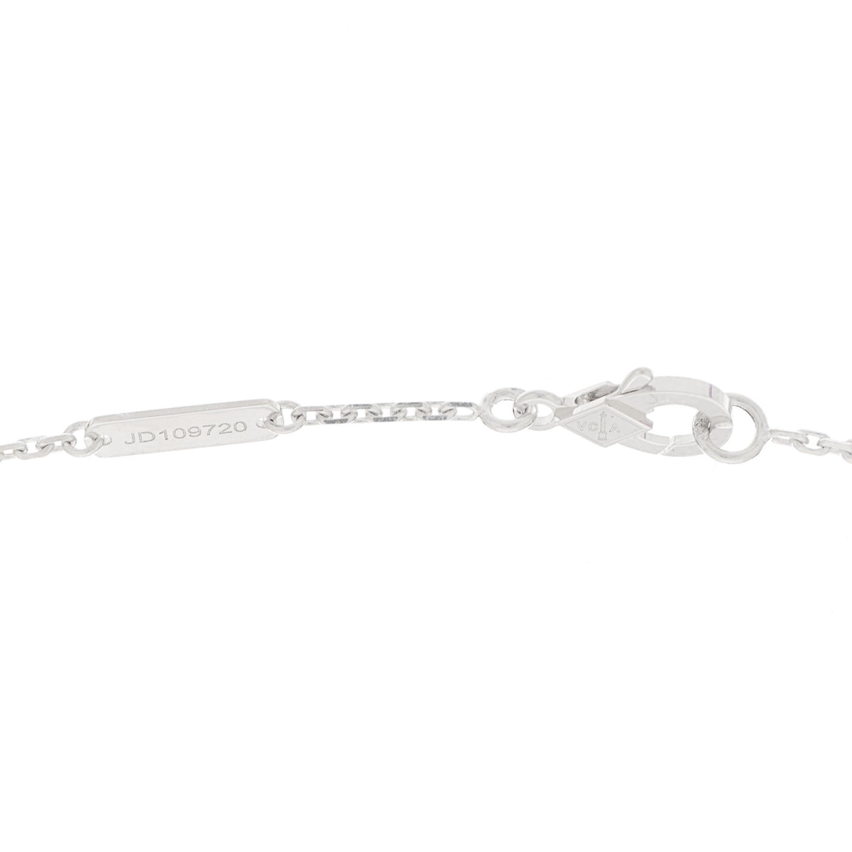 Van Cleef & Arpels 18K White Gold Guilloche Vintage Alhambra Pendant Necklace 4 of 5