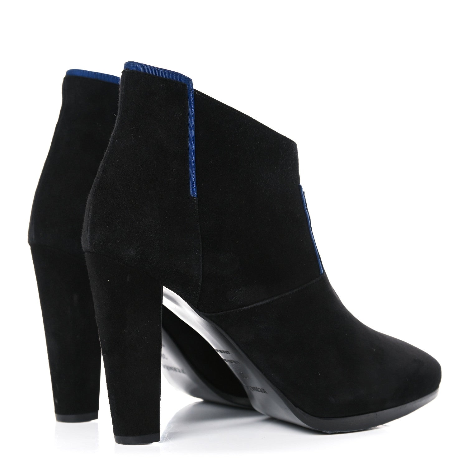 Hermes Suede Ankle Boots 38 Black Navy 4 of 10