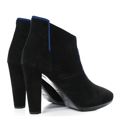 Hermes Suede Ankle Boots 38 Black Navy 4 of 10