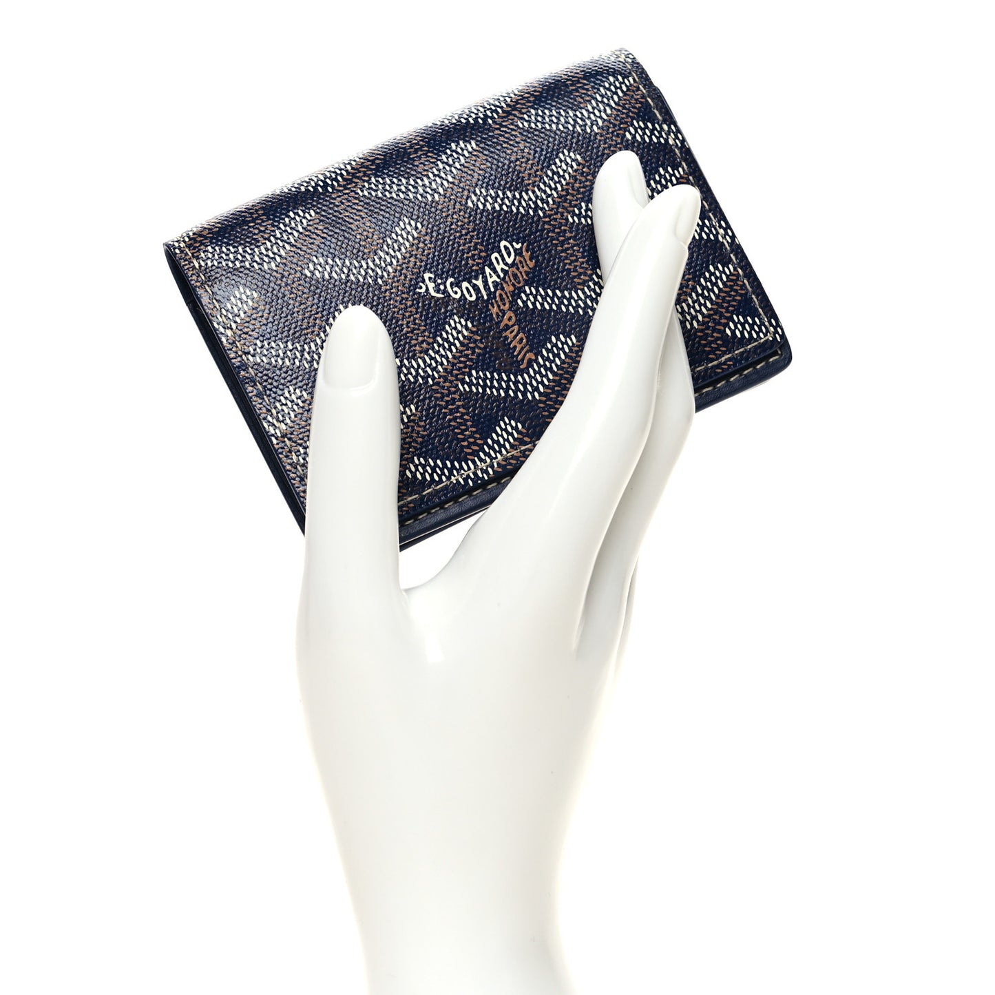 Goyardine Business Card Holder Navy