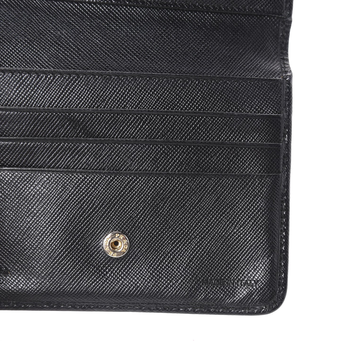 Saffiano Compact Bi-Fold Wallet Black
