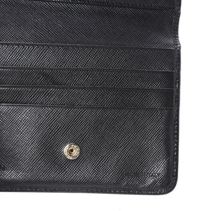 Prada Saffiano Compact Bi-Fold Wallet Black 7 of 10