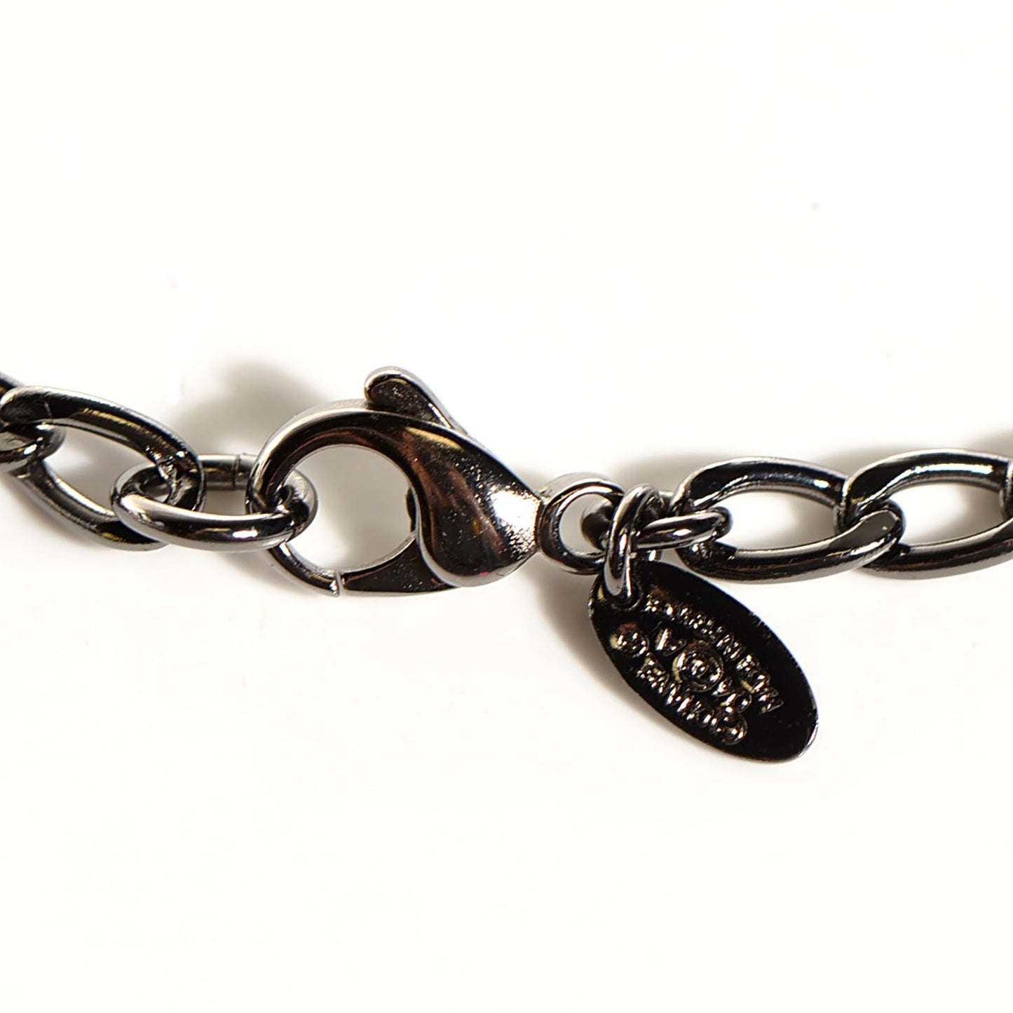 Ruthenium Enamel Coated CC Necklace Pink