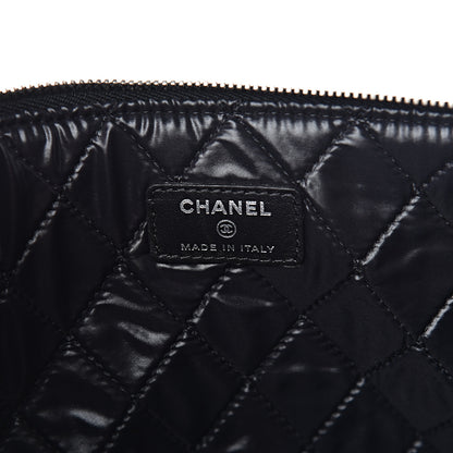 Chanel Patent Calfskin Quilted Valentine Hearts Large Cosmetic Case Black 6 of 7