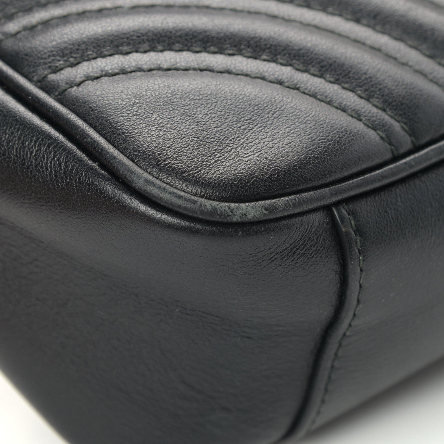 Gucci Calfskin Matelasse Small GG Marmont Shoulder Bag Black 10 of 11