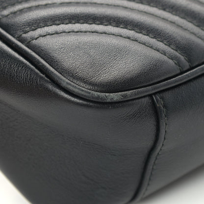Gucci Calfskin Matelasse Small GG Marmont Shoulder Bag Black 10 of 11