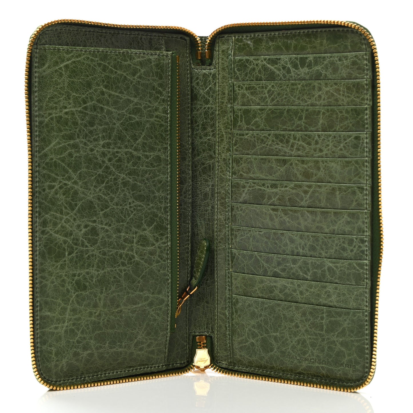Agneau Arena Giant 12 Gold Hardware Compagnon Wallet Thyme
