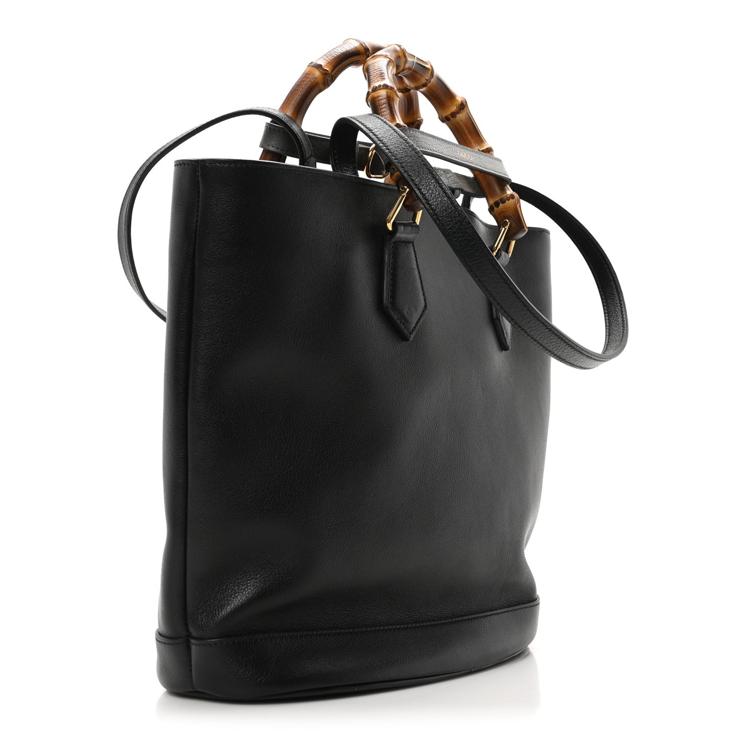 Calfskin Medium Diana Round Tote Bag Black Grey