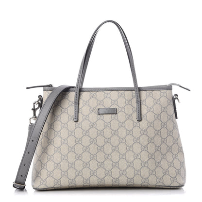 Gucci GG Supreme Monogram Small Zippered Tote Ecru Grigio 1 of 9