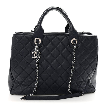 Chanel Caviar Quilted Large Urban Companion Top Handle Shopping Tote Navy 1 of 10