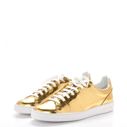 Louis Vuitton Metallic Calfskin Frontrow Sneakers 37.5 Gold 3 of 10