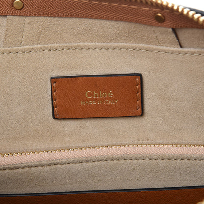 Chloe Python Calfskin Small Hayley Double Carry Satchel Caramel 8 of 9