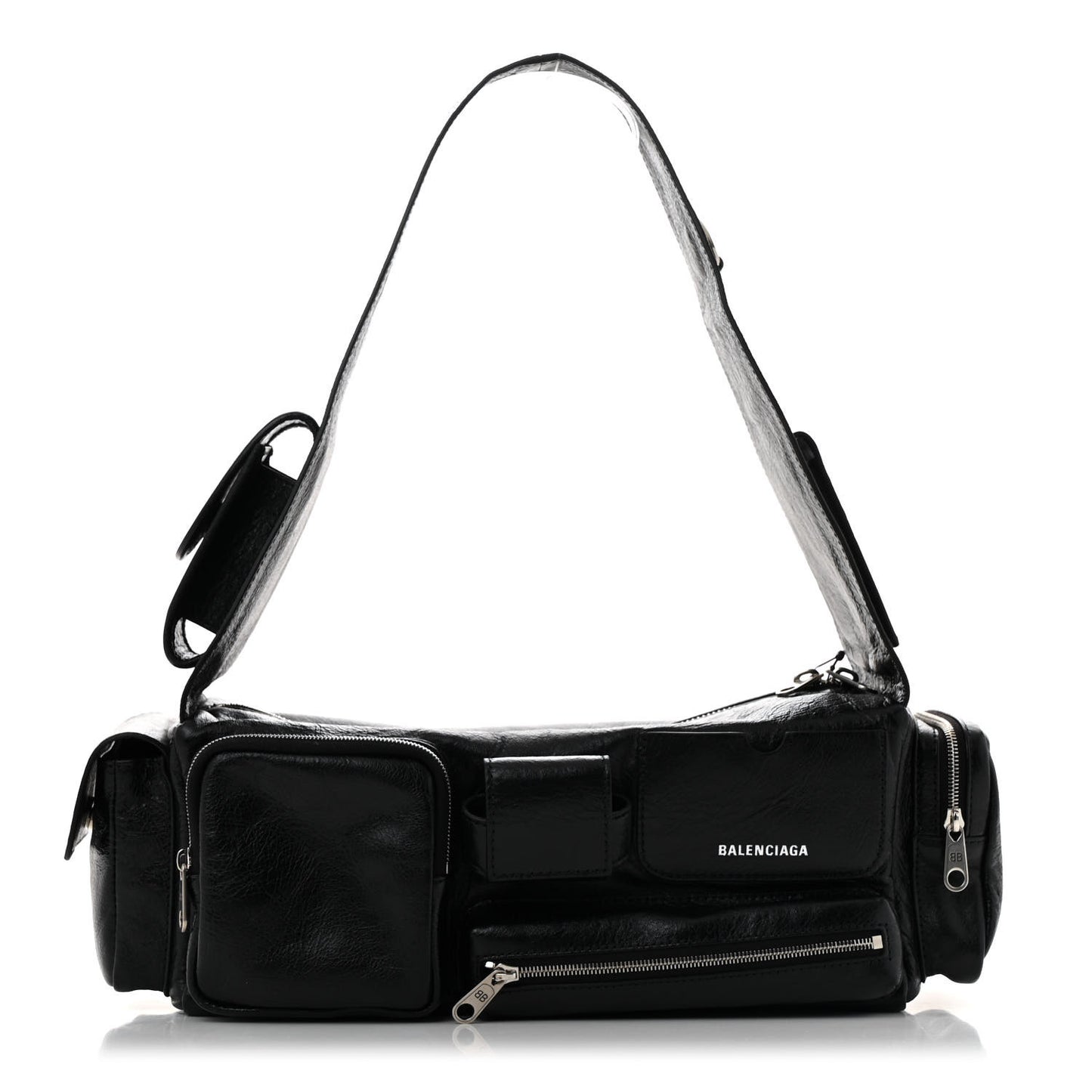 Agneau Arena Men's Superbusy Small Sling Zip Shoulder Bag Black