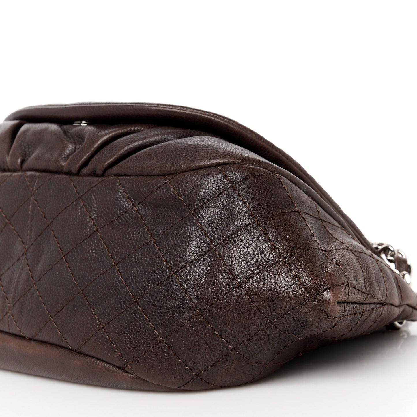 Caviar Large Half Moon Flap Brown