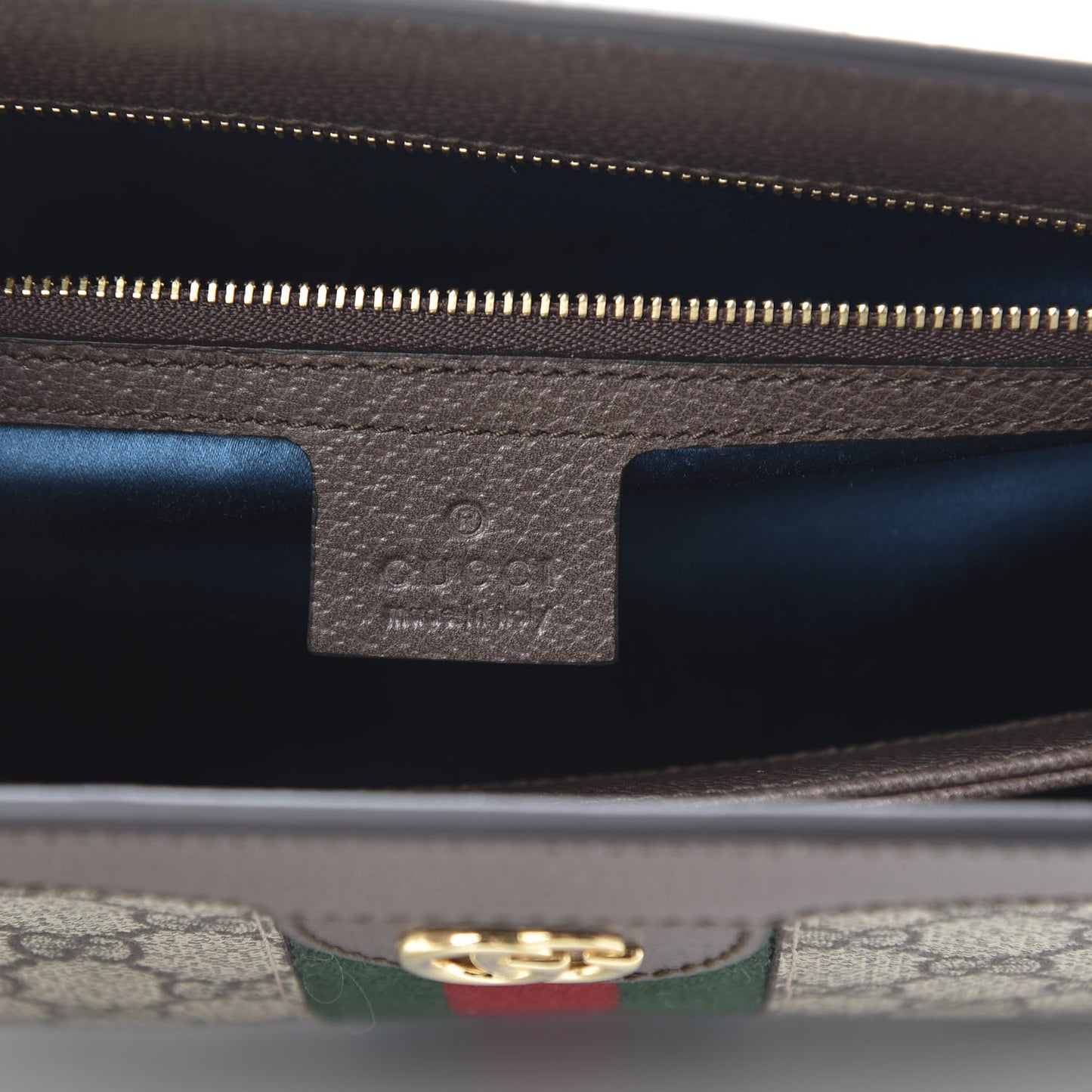 GG Supreme Monogram Web Medium Ophidia Chain Shoulder Bag Brown