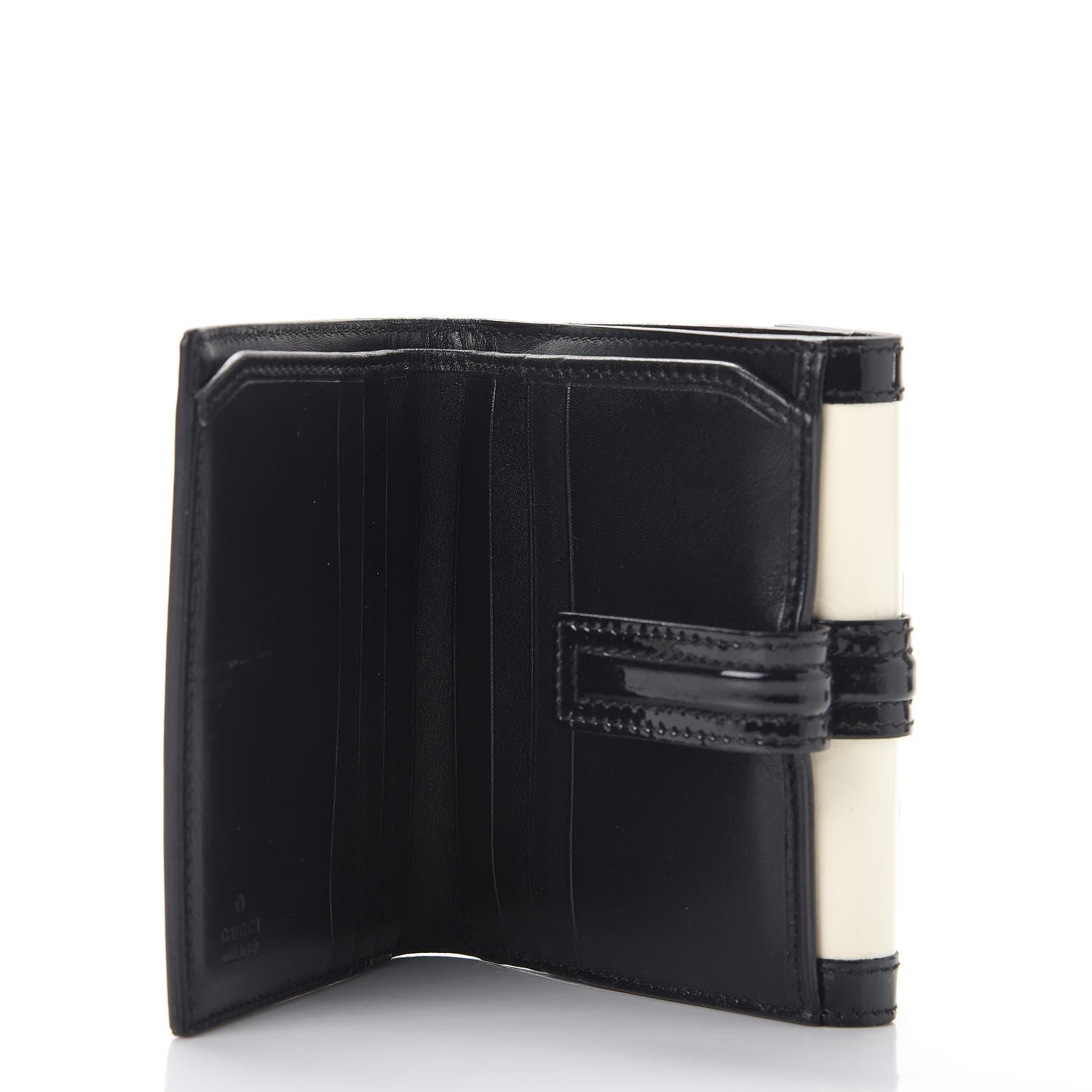 Gucci Patent G Compact Wallet White Black 5 of 11