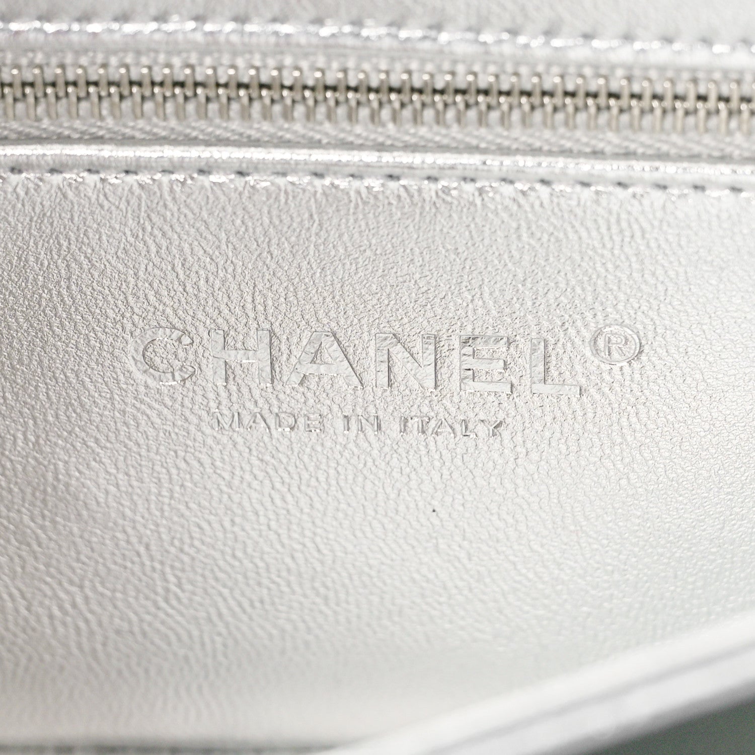 Chanel Hammered Metallic Calfskin Quilted Flap Silver 6 of 10