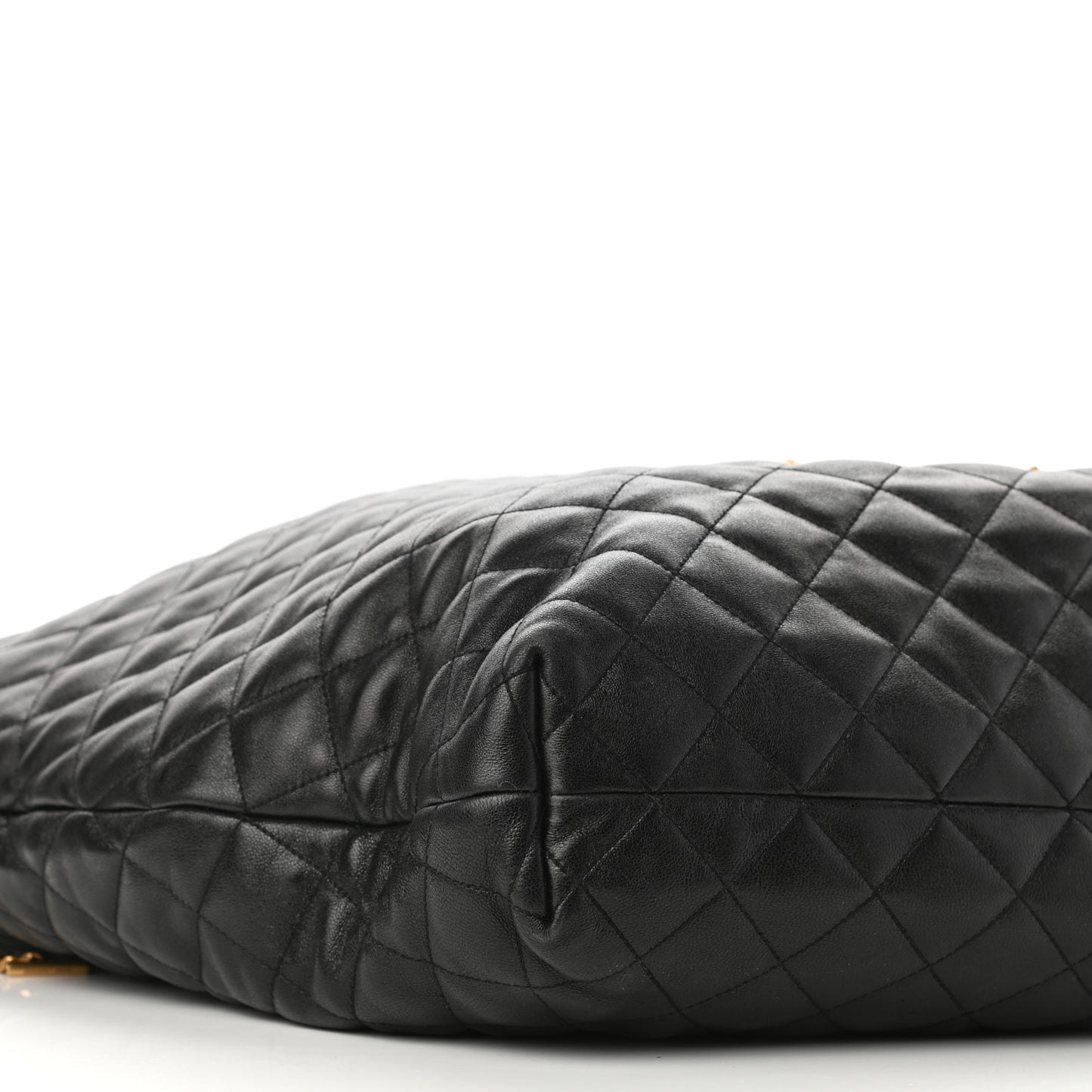 Lambskin Quilted Maxi Icare Shopping Tote Black