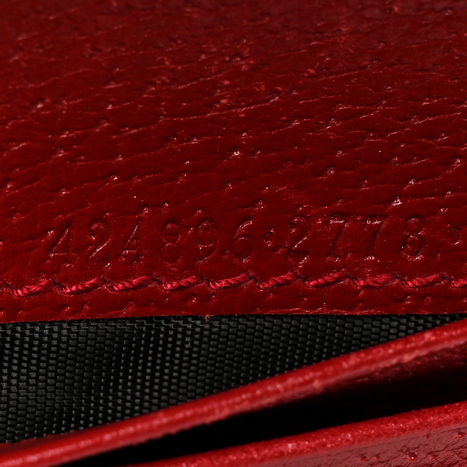 Gucci GG Supreme Monogram Tian Card Case Beige Multicolor Red 7 of 8