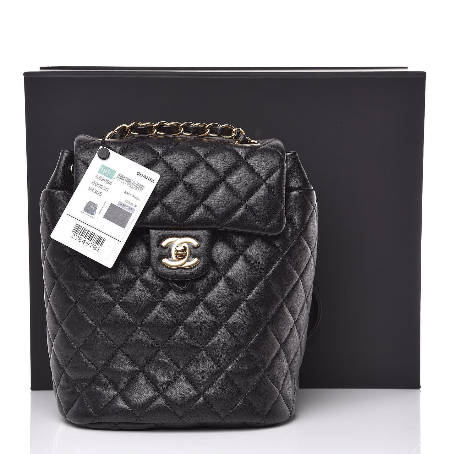 Lambskin Quilted Mini Urban Spirit Backpack Black