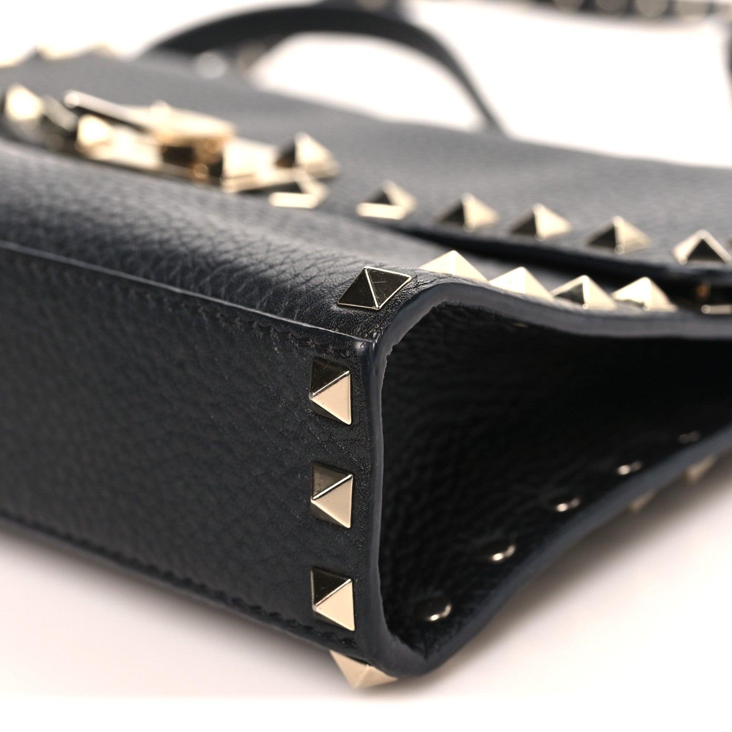 Valentino Garavani Pebbled Calfskin Medium Rockstud Flip Lock Crossbody Bag Black 8 of 8